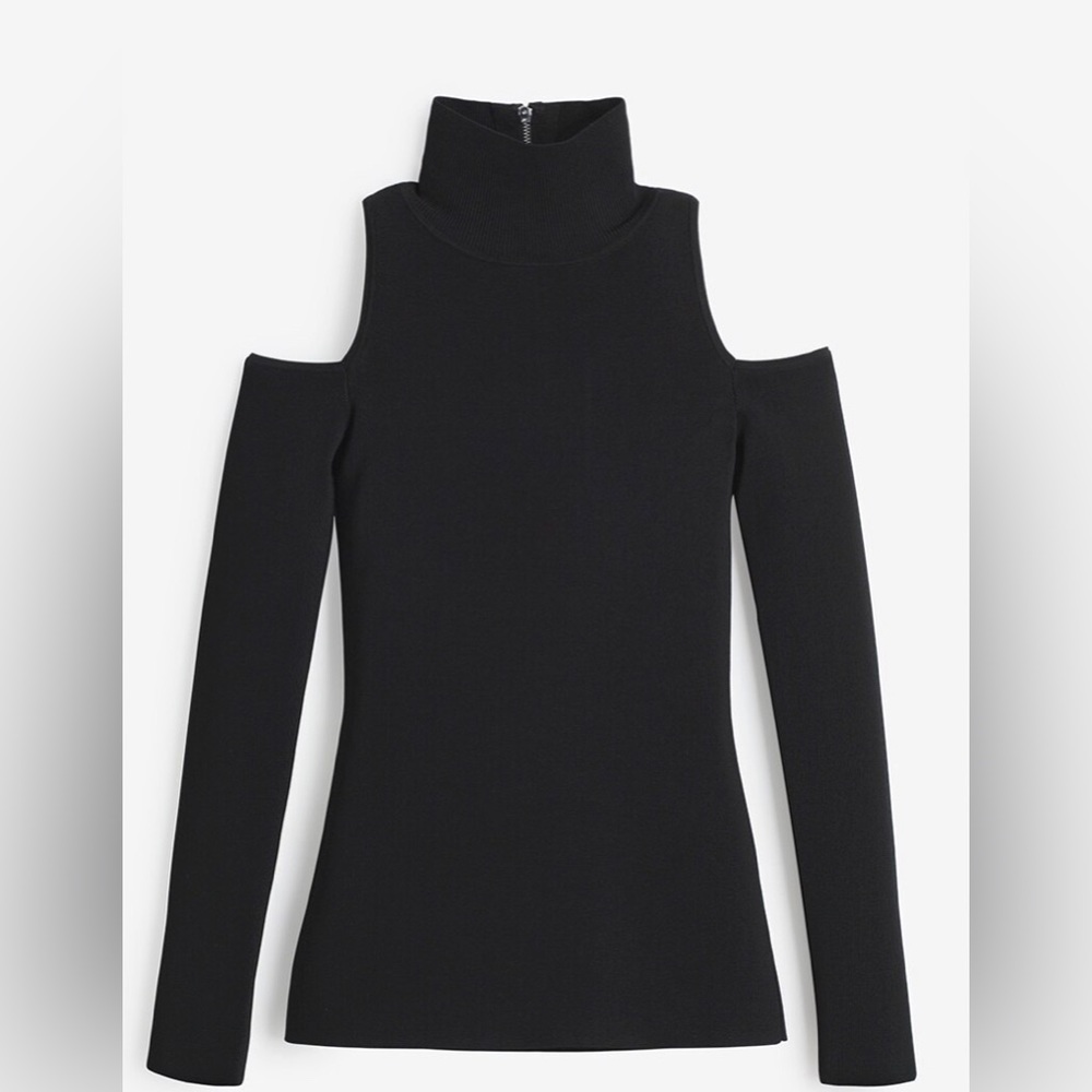 White House Black Market long sleeve cold-shoulder sweater- black size small